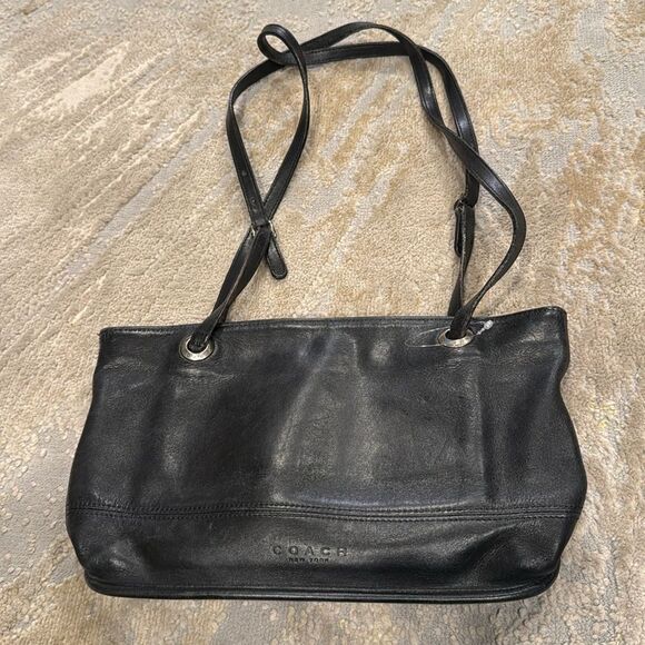 Coach Vintage bucket slim black New York leather purse made in USA - Picture 1 of 13